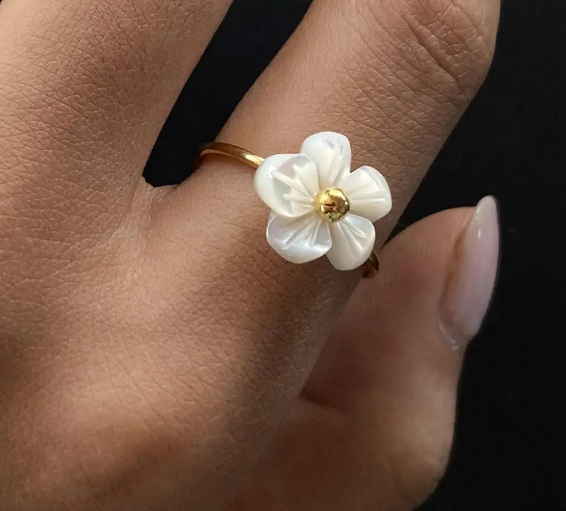 White Floral Ring