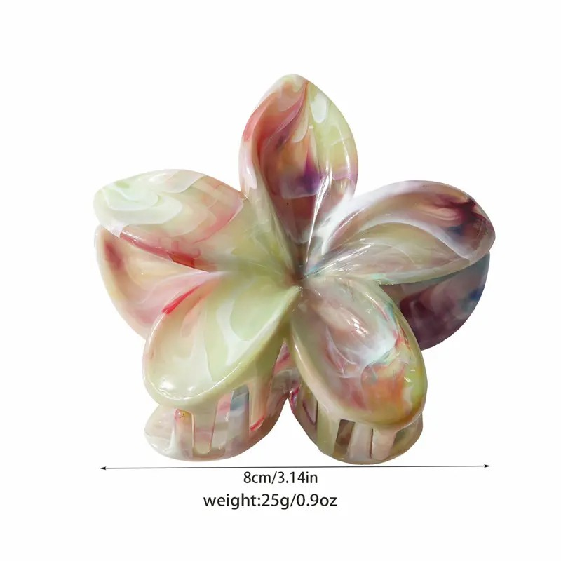 Marble Hibiscus Flower Hair Claw Clips ( large )