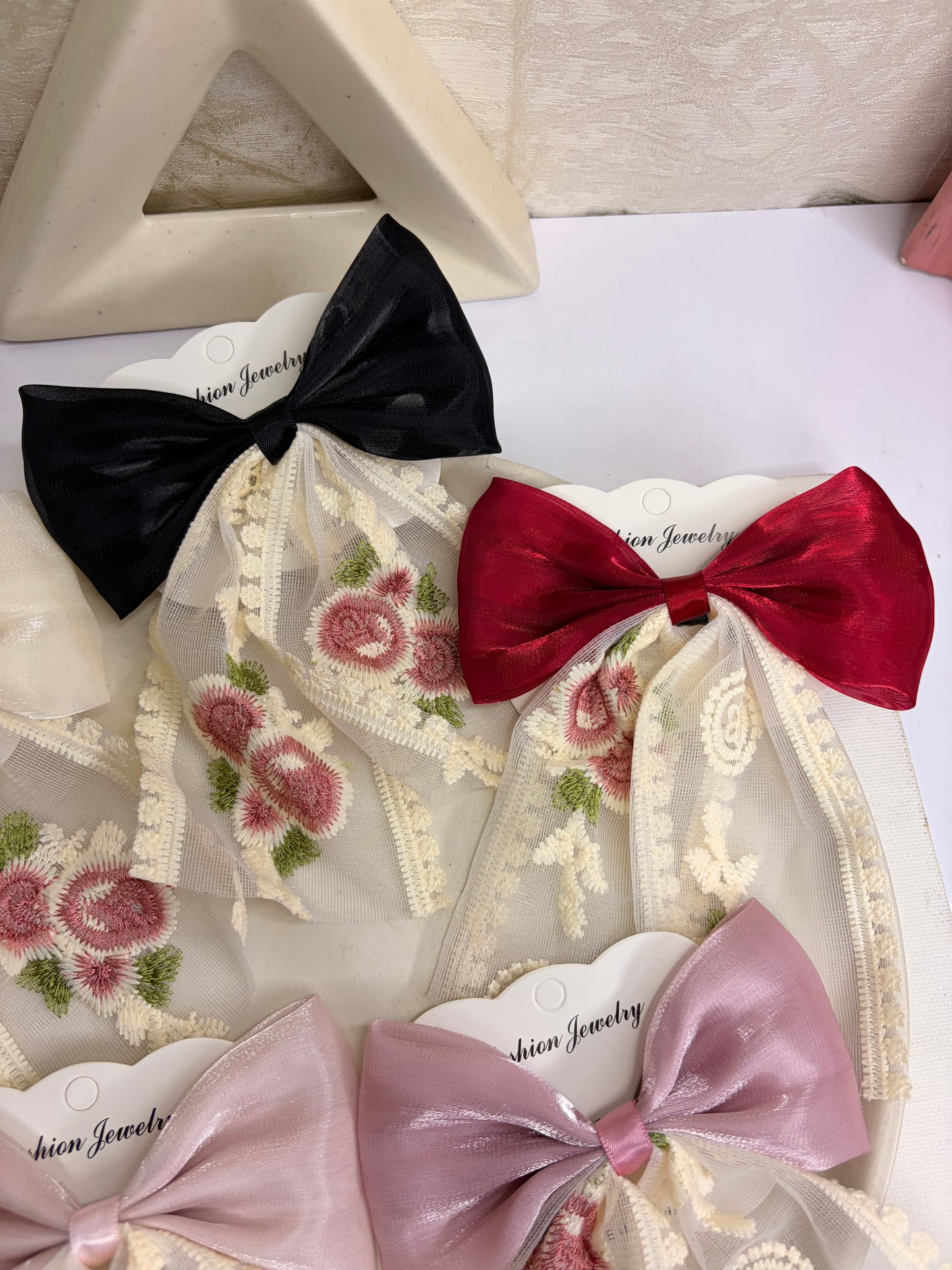 Floral Hair Bow ( Medium )