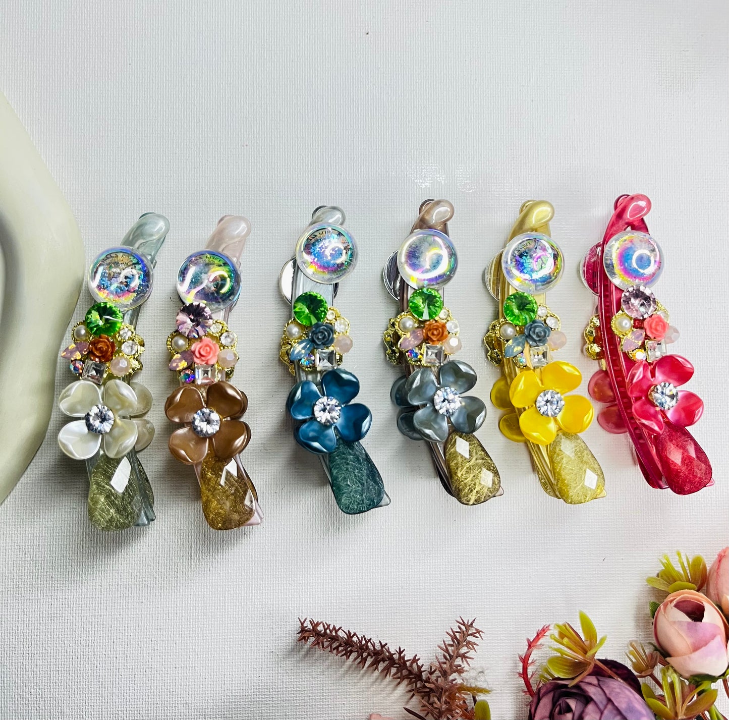 Luxe Floral Banana Clip ( Large )