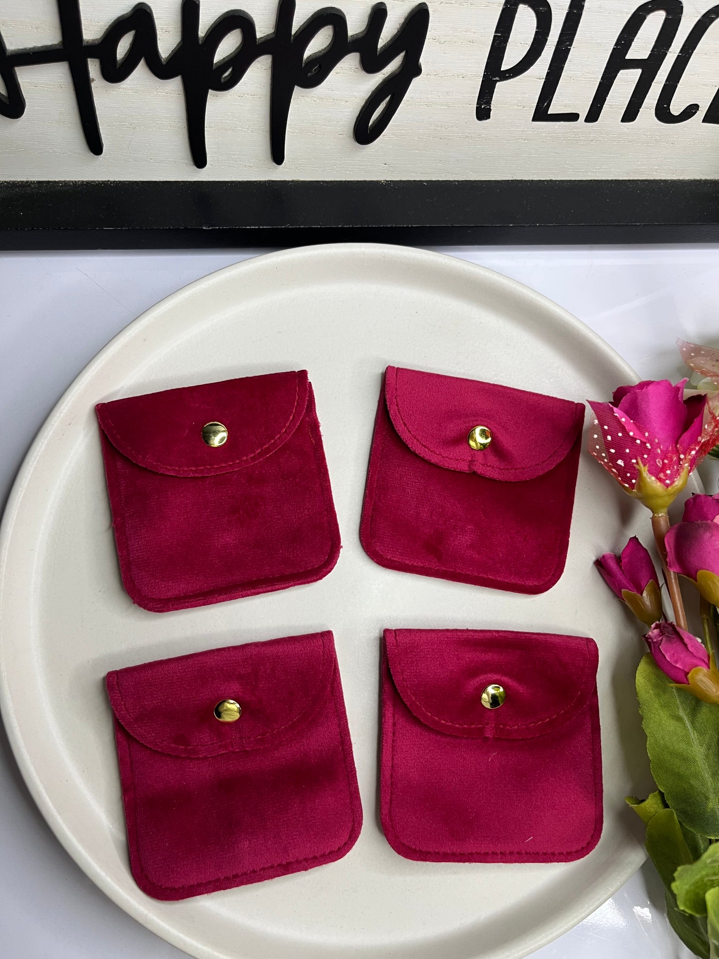 Dark Pink Jewelry Pouch