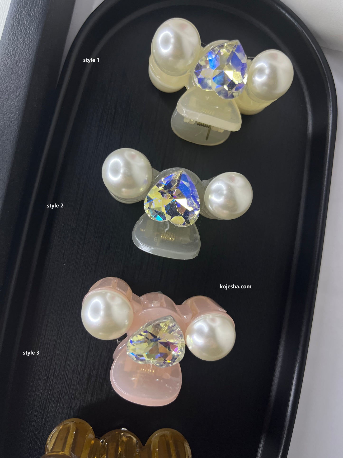 Rhinestone Heart Hair Claw ( Small )