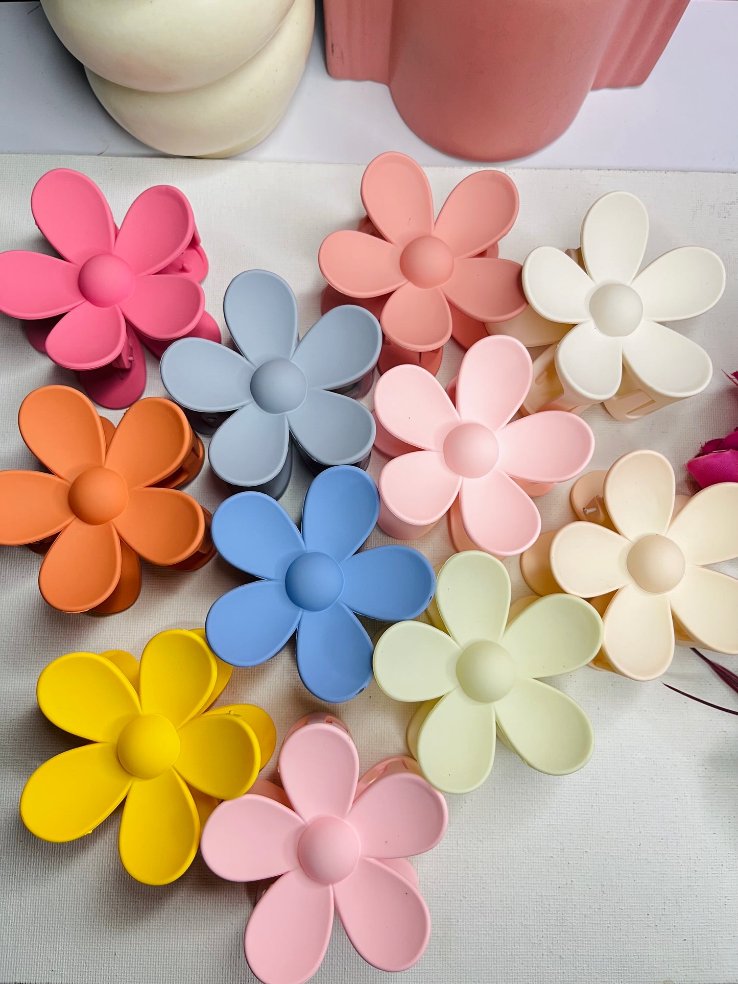 Matte Flower Hair Claws ( Large )