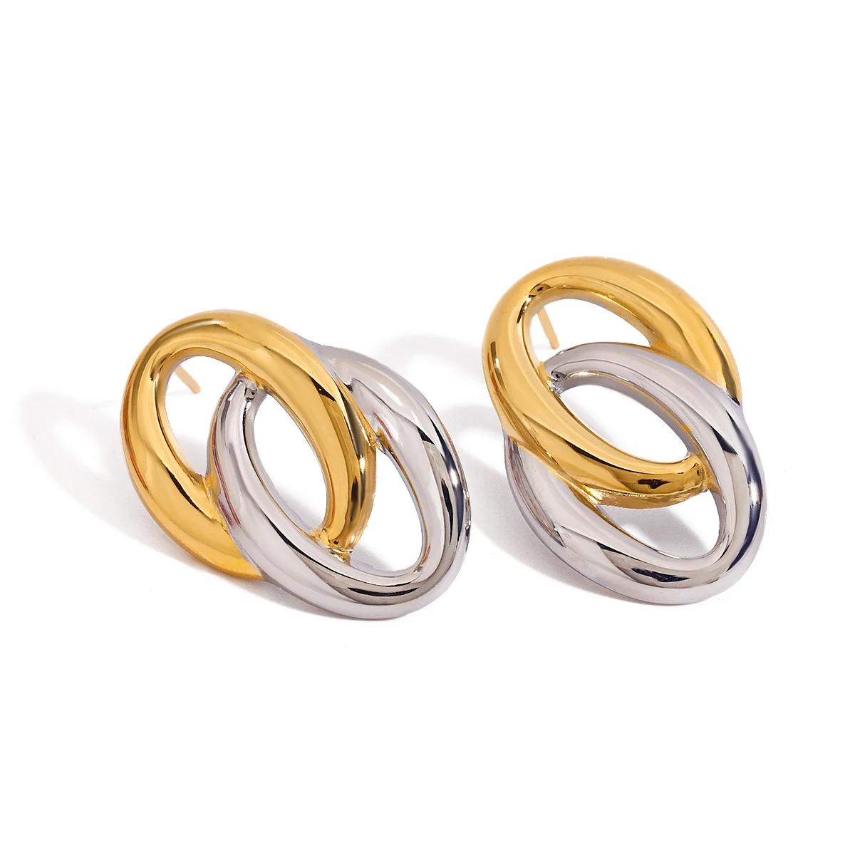 Dual Tone Link Earring