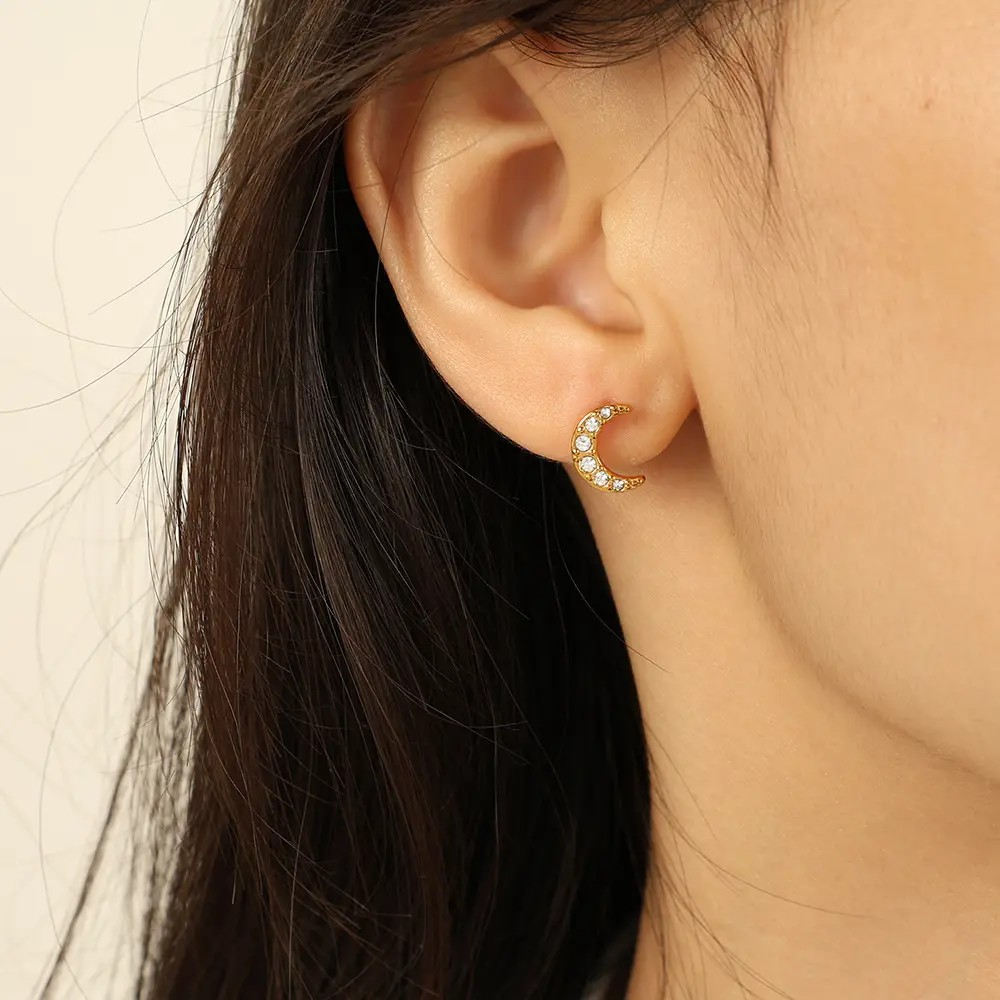 Moon Ear Stud Earring