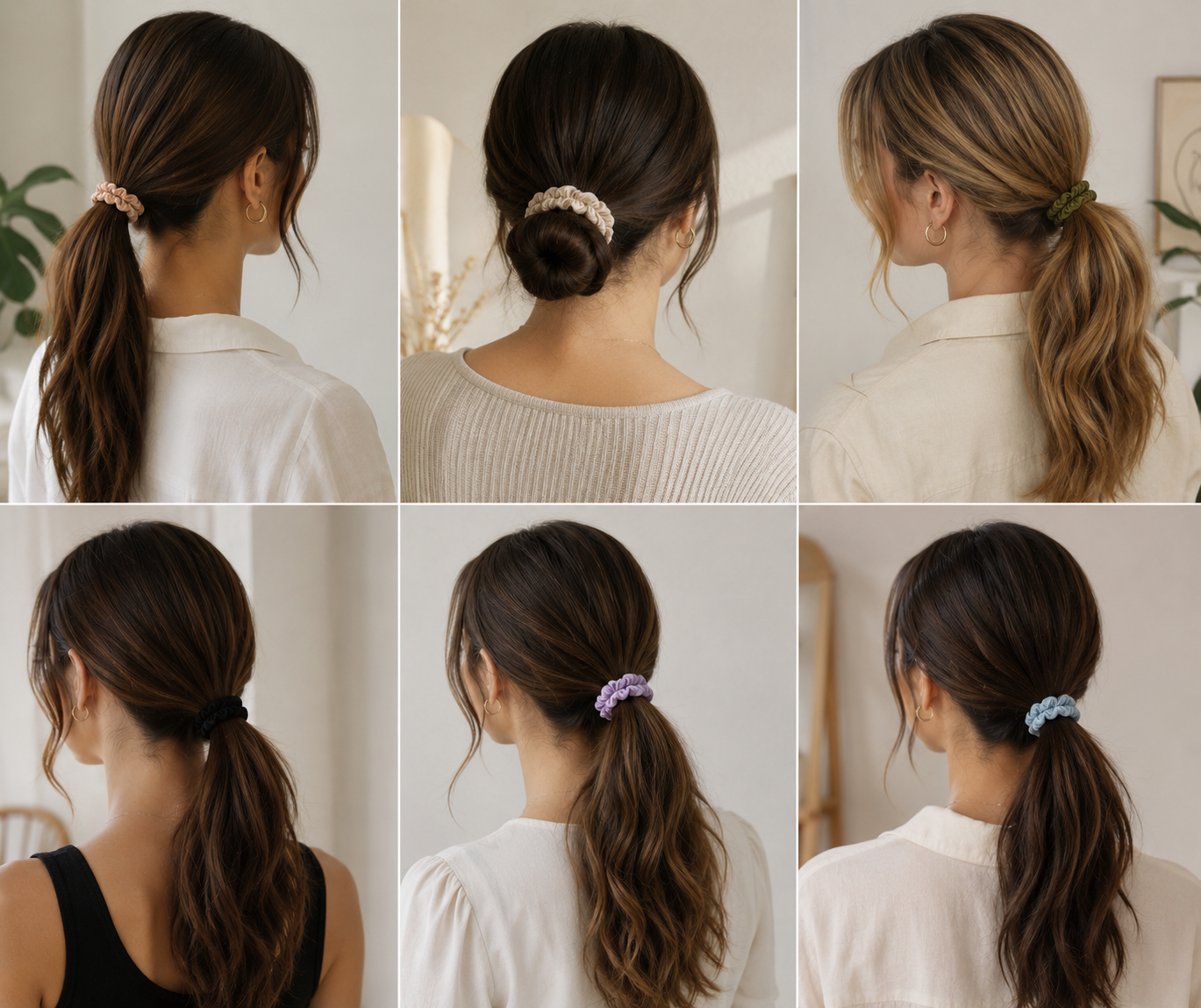 Skinny Satin Scrunchie ( Pack of 6 )