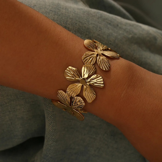 Floral Bangle Bracelet