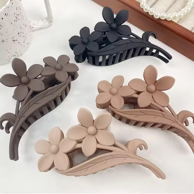Matte Flower Hair Claw Large Size ( Random 2 pc )