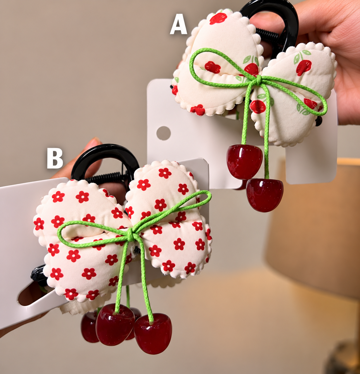 Cherry Blossom Bow Claw Clip ( Large )