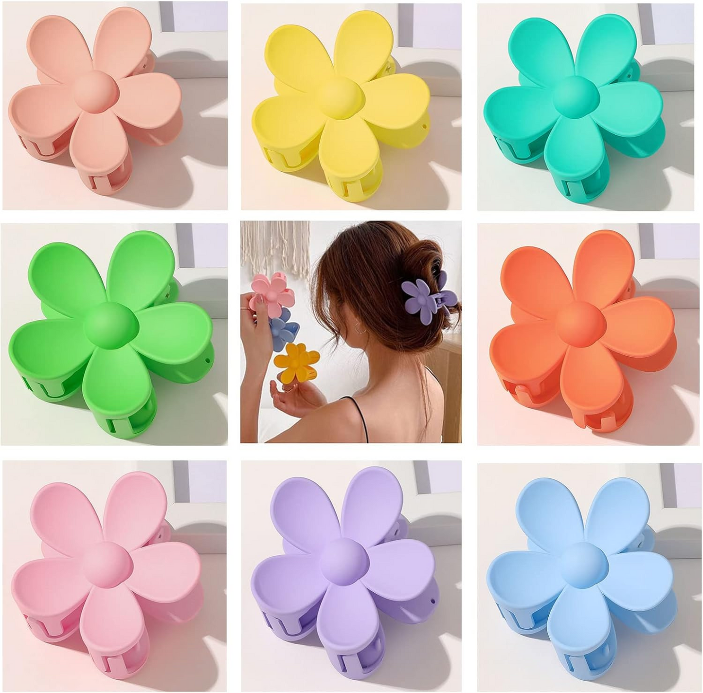 Matte Flower Hair Claws ( Large )