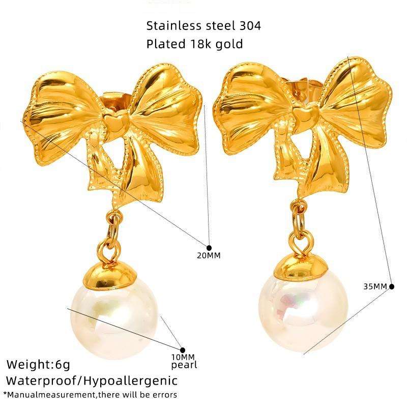 Bow Pearl Earring