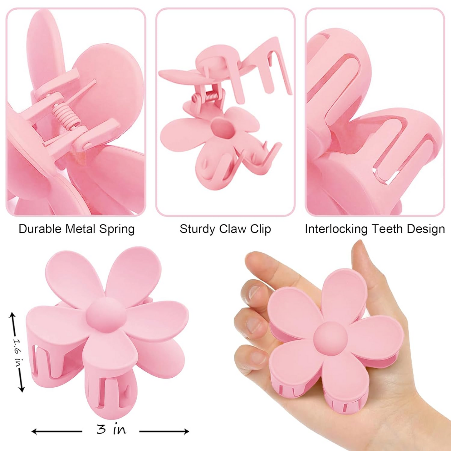 Matte Flower Hair Claws ( Large )