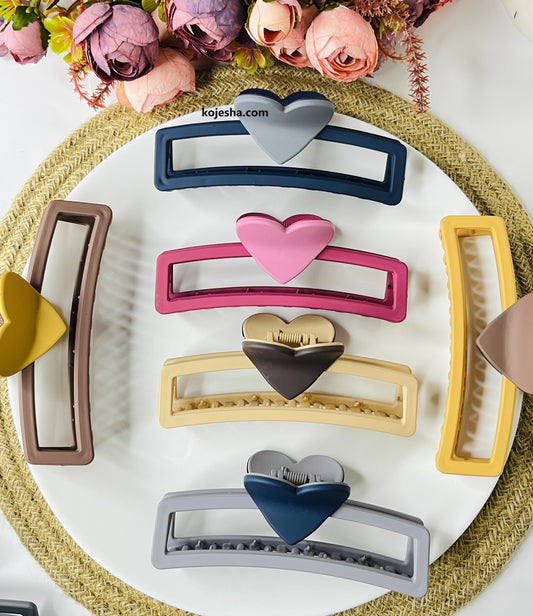 Heart Matte Hair Claws ( XXL)