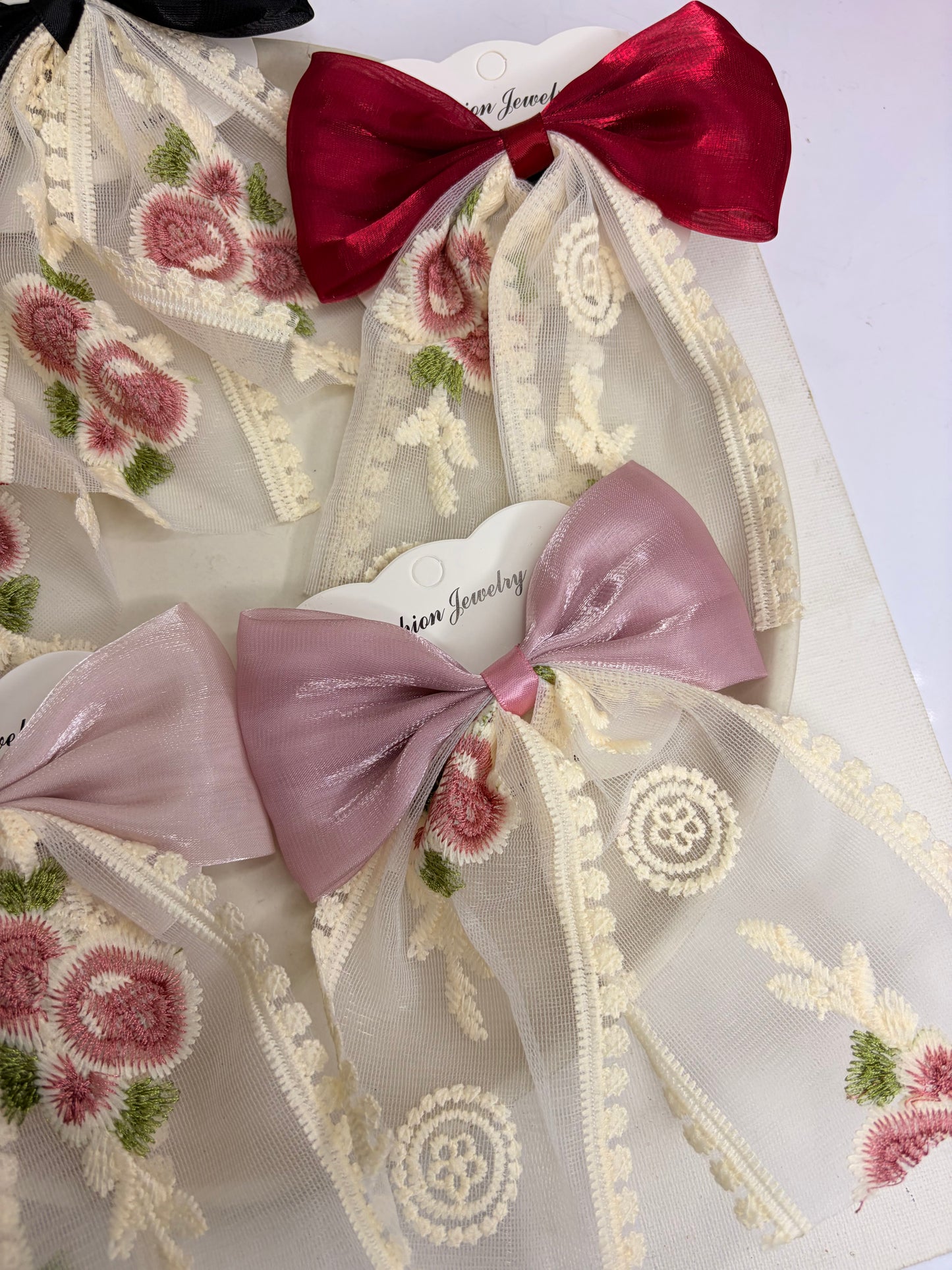 Floral Hair Bow ( Medium )