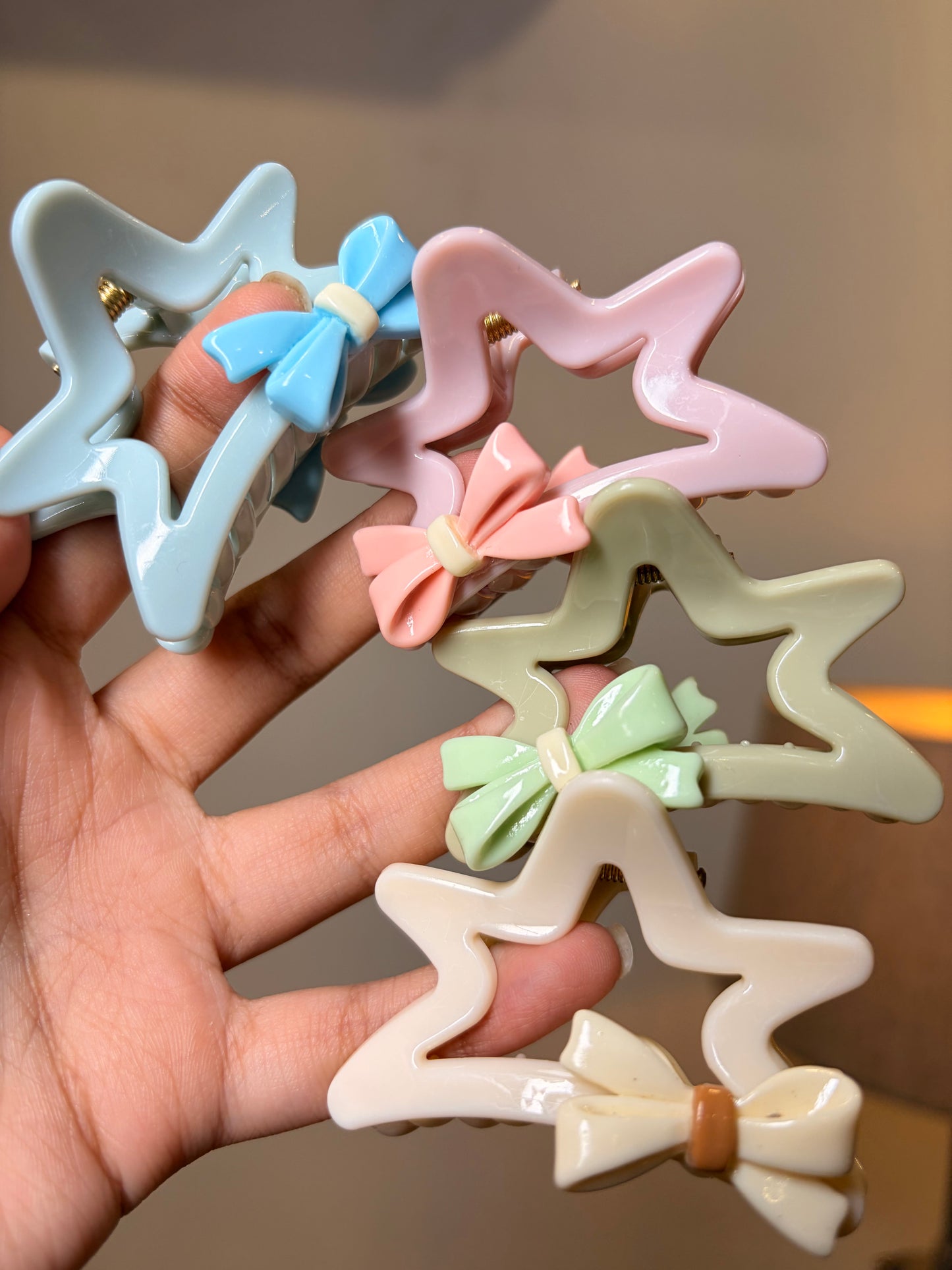 Bow Star Mini Claw Clips ( Small )