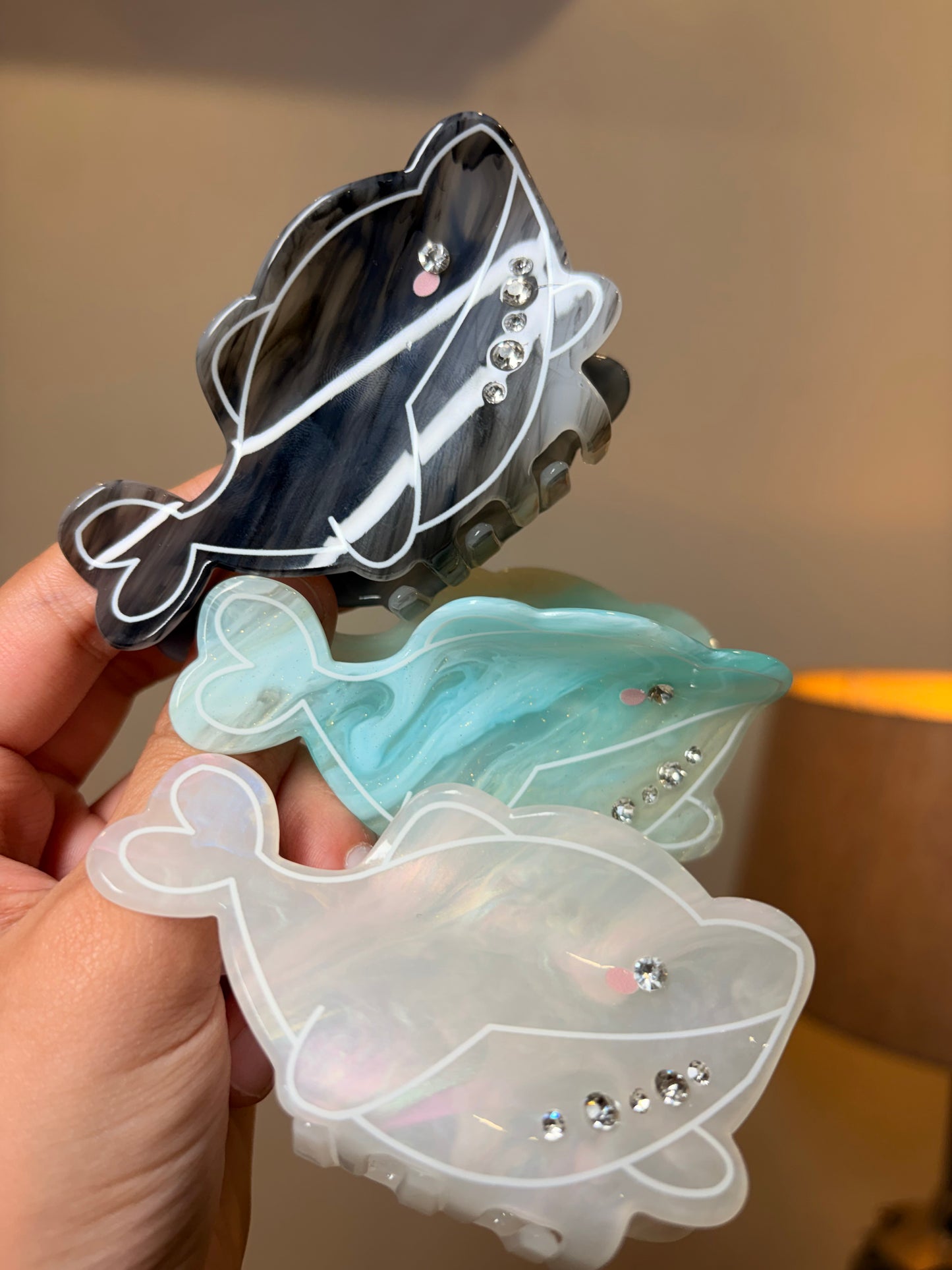 Aqua Fish Claw Clips ( Medium )