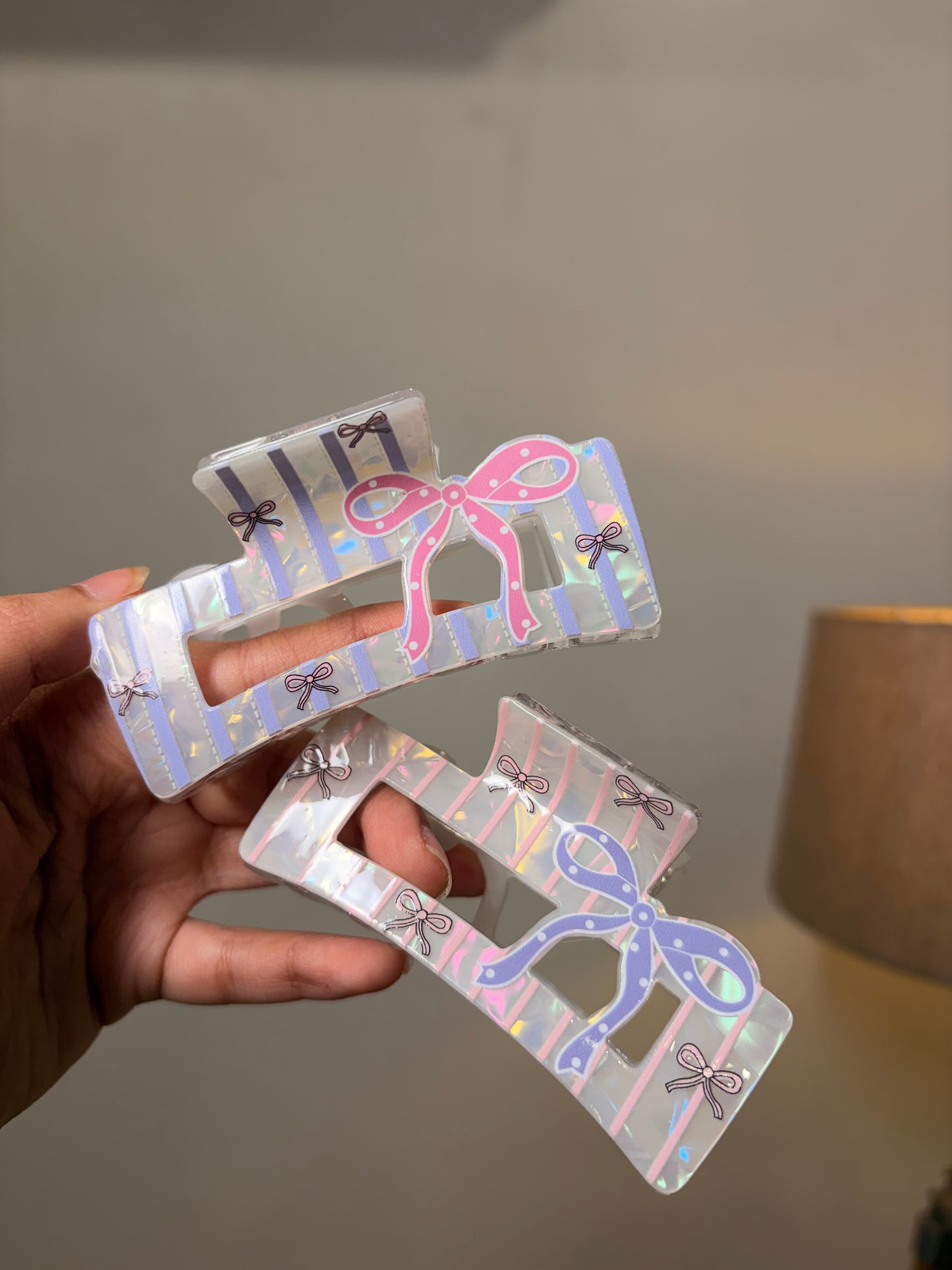 Pinteresty Bow Rectangle Claw Clips ( Large )