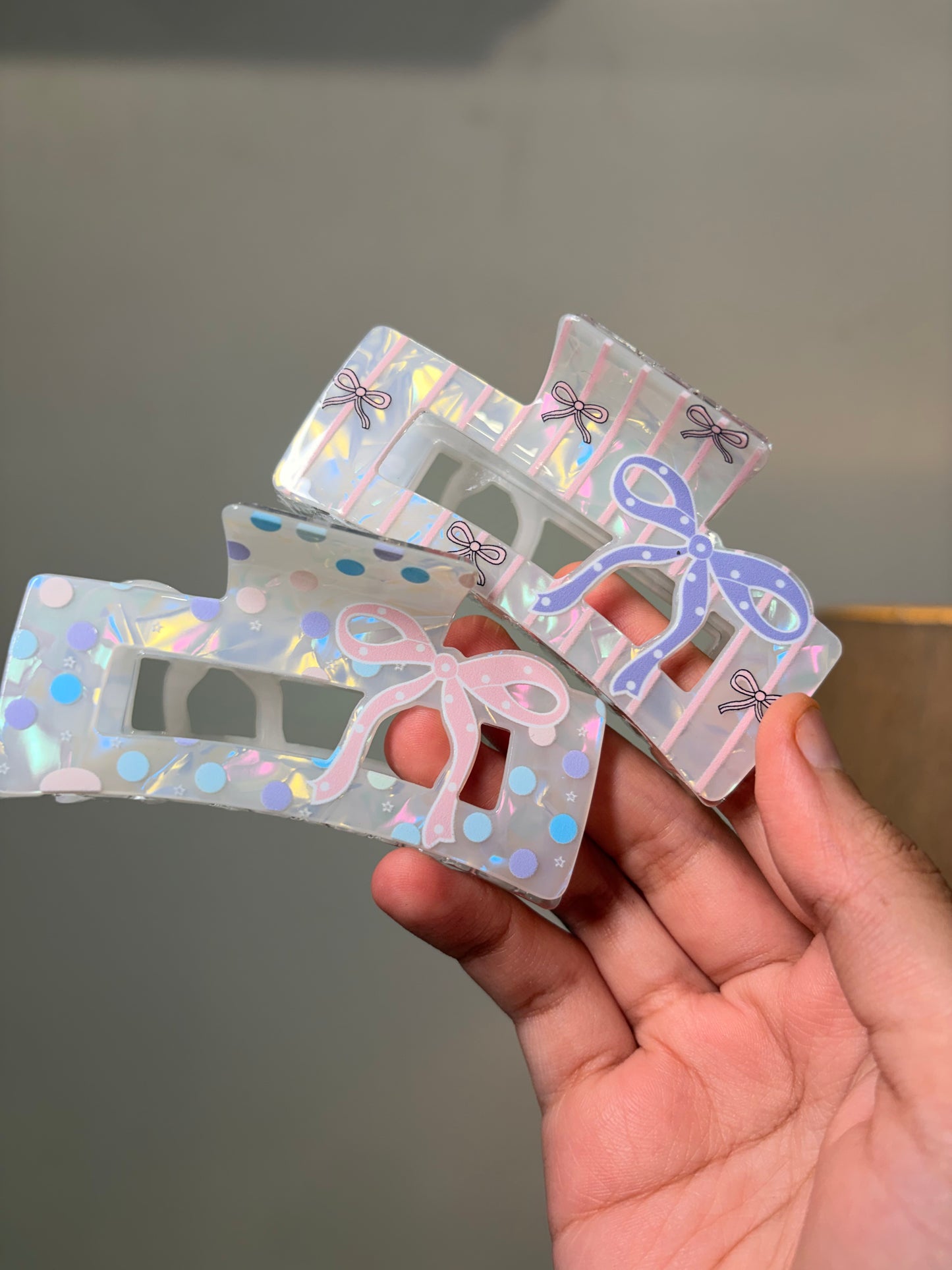Pinteresty Bow Rectangle Claw Clips ( Large )