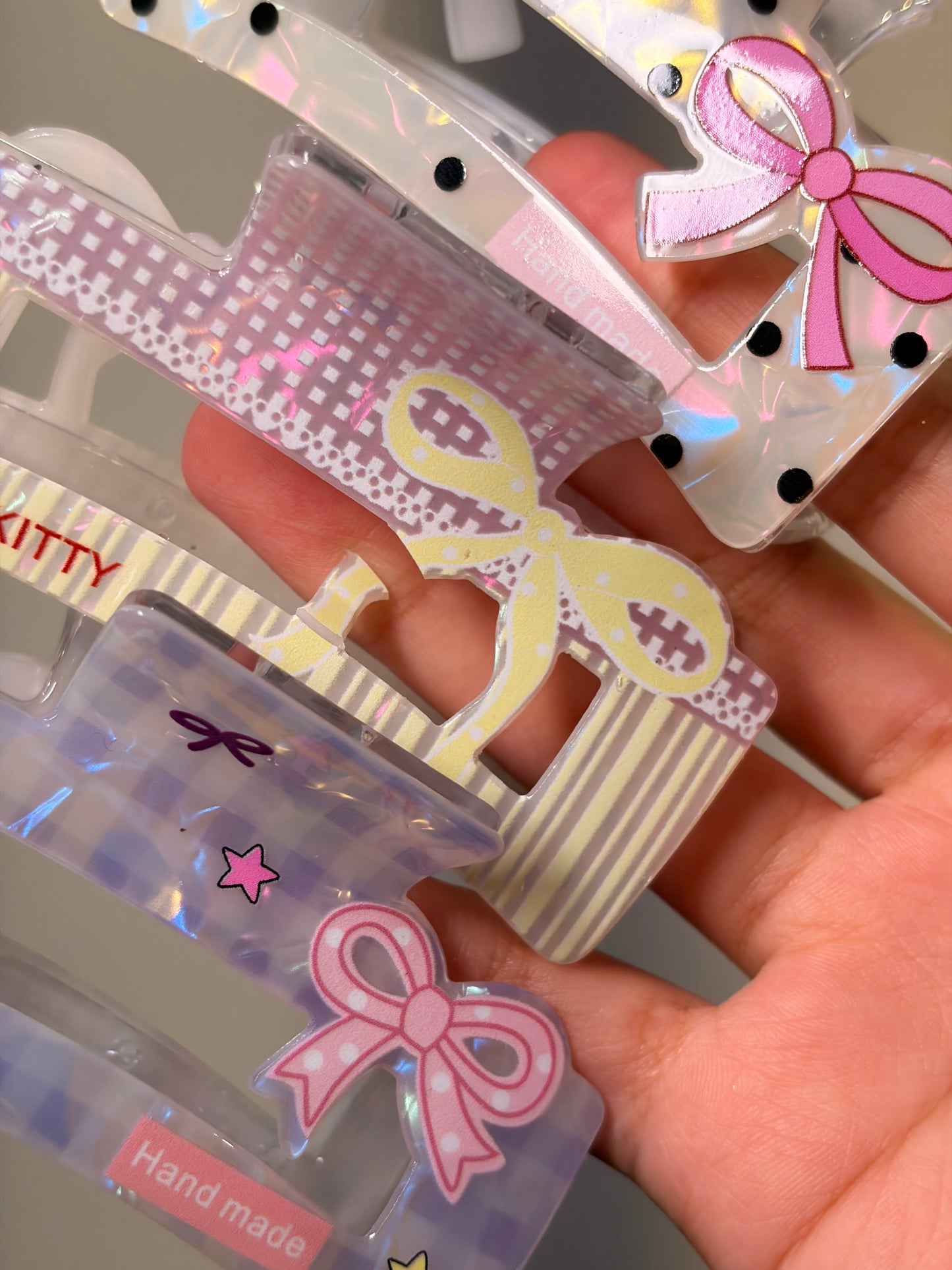 Pinteresty Bow Rectangle Claw Clips ( Large )