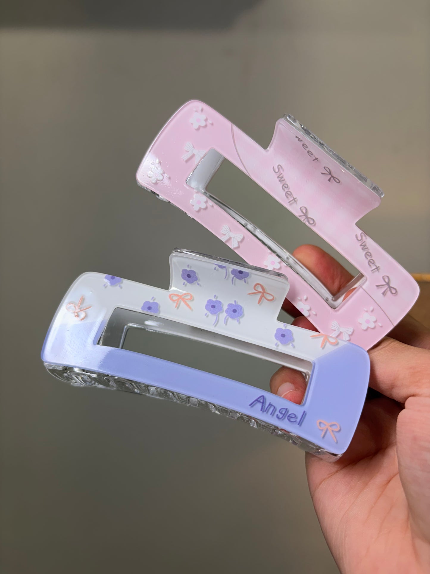 Pastel Rectangular Claw Clips ( Extra Large )