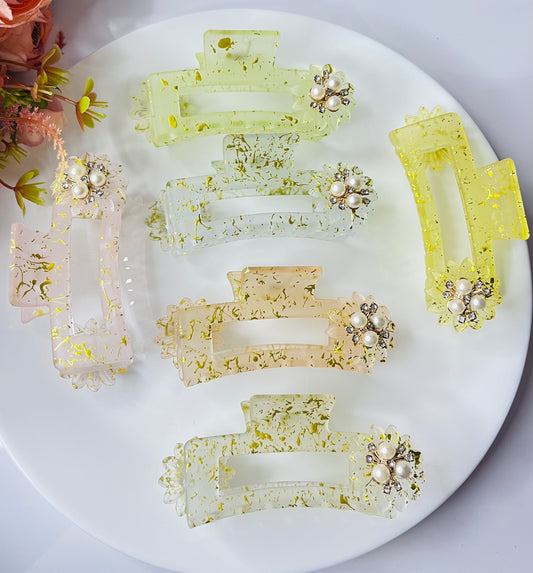 Pastel Rectangle Hair Claws