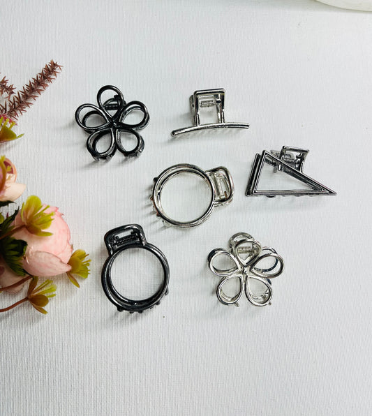 Pack of 6 Small Metal Claw Clip