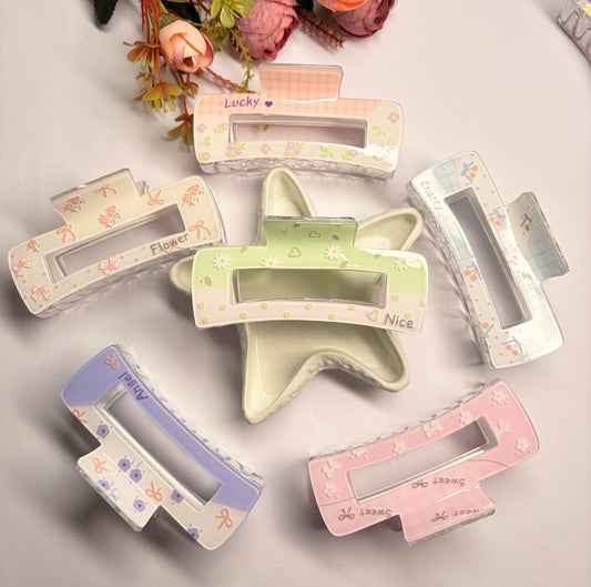Pastel Rectangular Claw Clips ( Extra Large )