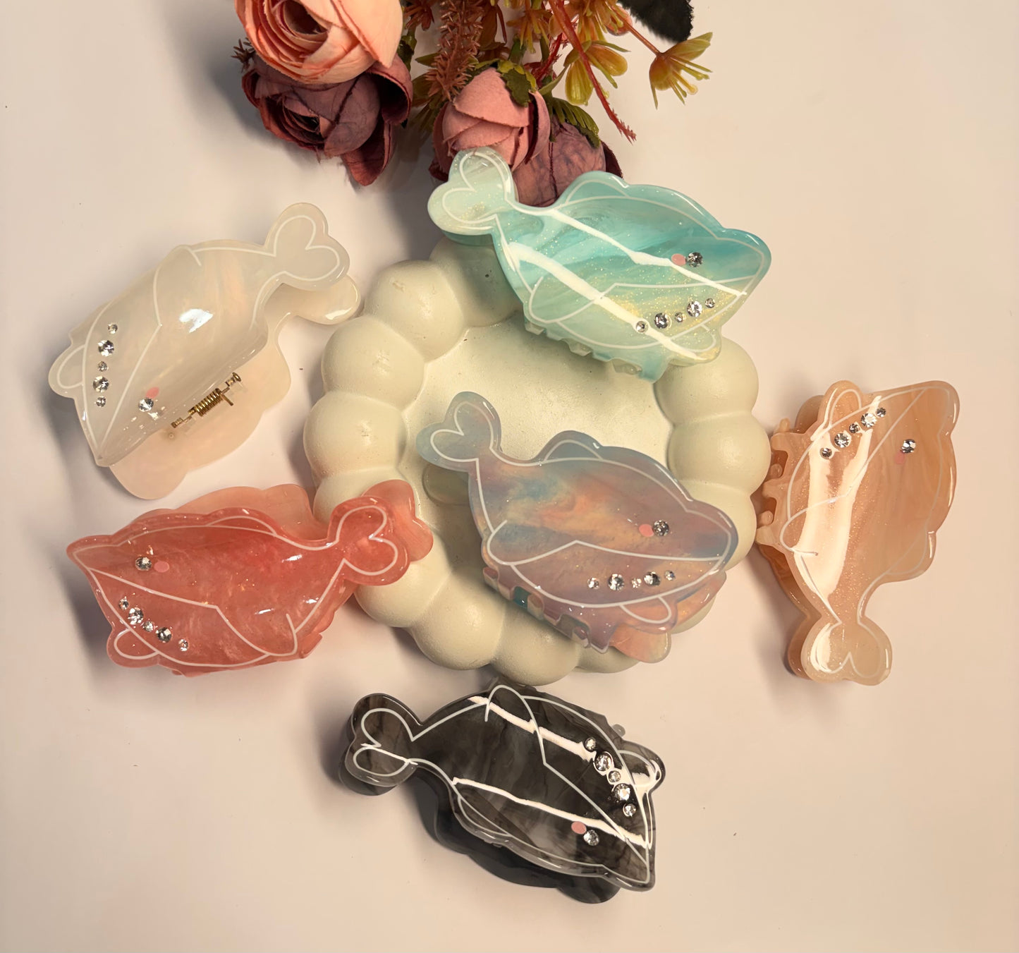 Aqua Fish Claw Clips ( Medium )