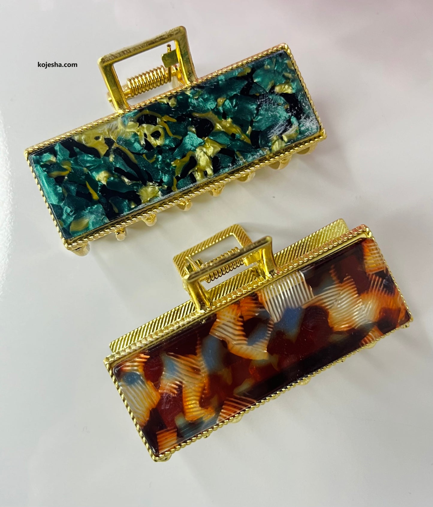 Premium Marble Metal Claw Clip ( Large )