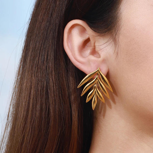 Chunky Leaf Earring