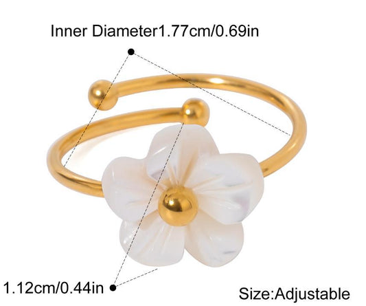 White Floral Ring