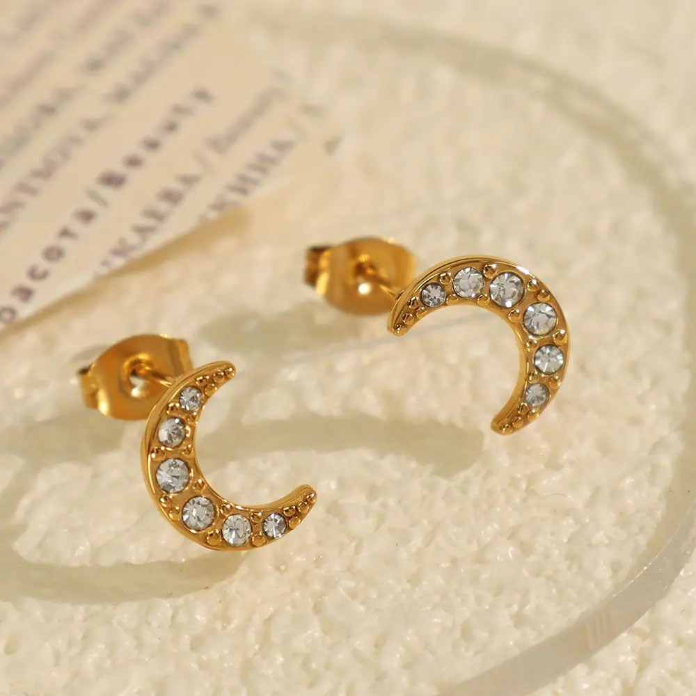 Moon Ear Stud Earring