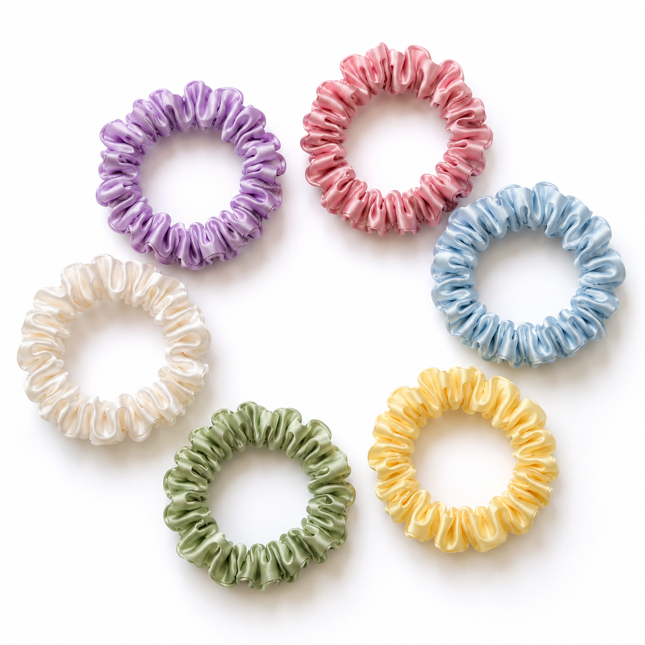 Skinny Satin Scrunchie ( Pack of 6 )